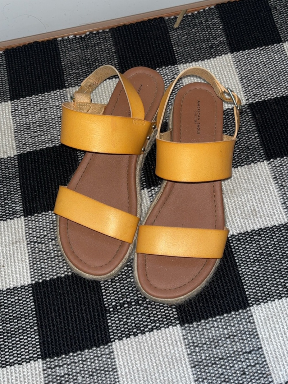 Yellow American Eagle Slingback Platform Sandals